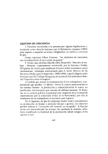 OBJECION DE CONCIENCIA 1. Facultad reconocida a la persona