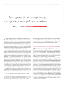 La cooperación interempresarial: una opción para la política industrial