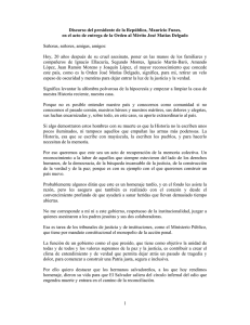 1 Discurso del presidente de la República, Mauricio Funes, en el