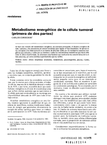 Metabolismo energético de la célula tumoral