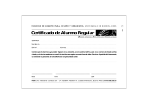 Certificado de Alumno Regular - FADU