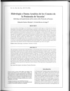 Hidrología y Fauna Acuática de los Cenotes de