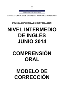 nivel intermedio de inglés junio 2014 comprensión oral