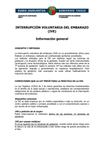 INTERRUPCIÓN VOLUNTARIA DEL EMBARAZO (IVE) Información
