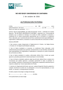 autorizacion paterna - Universidad de Cantabria