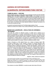 AGENDA DE EXPOSICIONES ALBARRACÍN. EXPOSICIONES