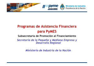 Programas de Asistencia Financiera para PyMES