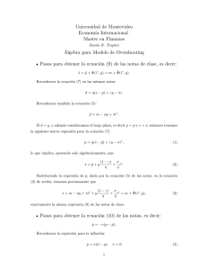 Notas adicionales sobre el álgebra en el modelo de Overshooting