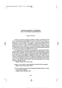 GRIEGOS, ROMANOS Y «BÁRBAROS» EN LA TOPONIMIA