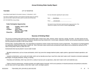 Annual Drinking Water Quality Report Sources of