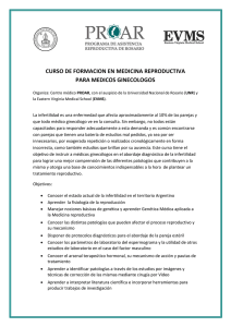 CURSO DE FORMACION EN MEDICINA REPRODUCTIVA PARA