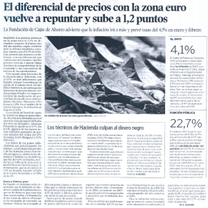 MADRID. Los precios subieron en la zona euro el 3,1% en di