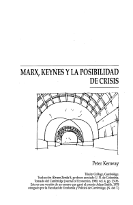 MARX, KEYNES y LA POSIBILIDAD DE CRISIS