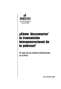 `desconectar` la transmisión intergeneracional de la pobreza?