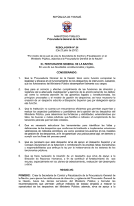 REPÚBLICA DE PANAMÁ MINISTERIO PÚBLICO Procuraduría