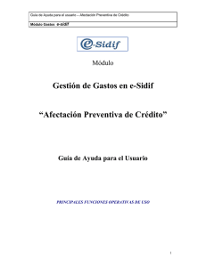 Afectación Preventiva de Crédito