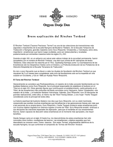 Breve explicación del Rinchen Terdzod Breve
