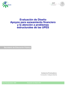 Evaluación de Diseño Apoyos para saneamiento financiero y la