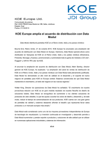 KOE Europe amplía el acuerdo de distribución con Data Modul