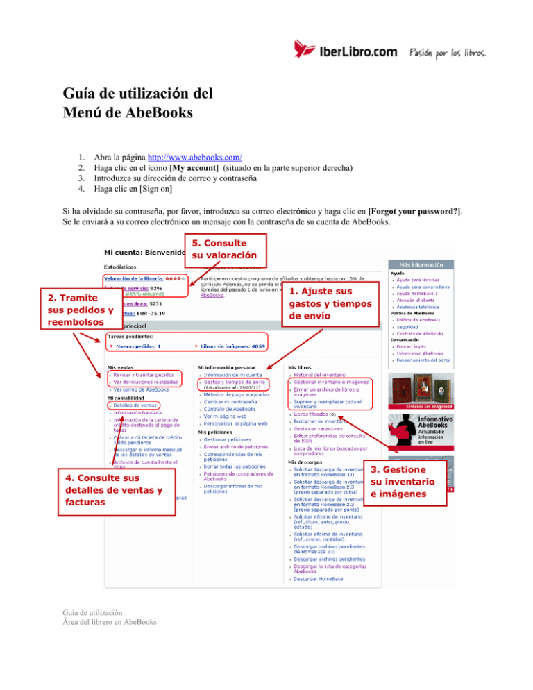 Guía de utilización del Menú de AbeBooks