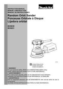 Random Orbit Sander Ponceuse Orbitale à Disque