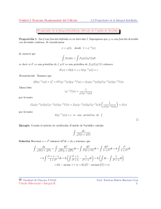 Unidad 2 Teorema Fundamental del Cálculo Solución Hacemos x = t 1