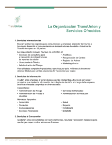 La Organización TransUnion y Servicios Ofrecidos