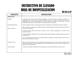 INSTRUCTIVO DE LLENADO HOJA DE HOSPITALIZACIÓN