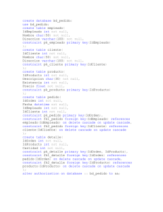 create table empleado( IdEmpleado int not null