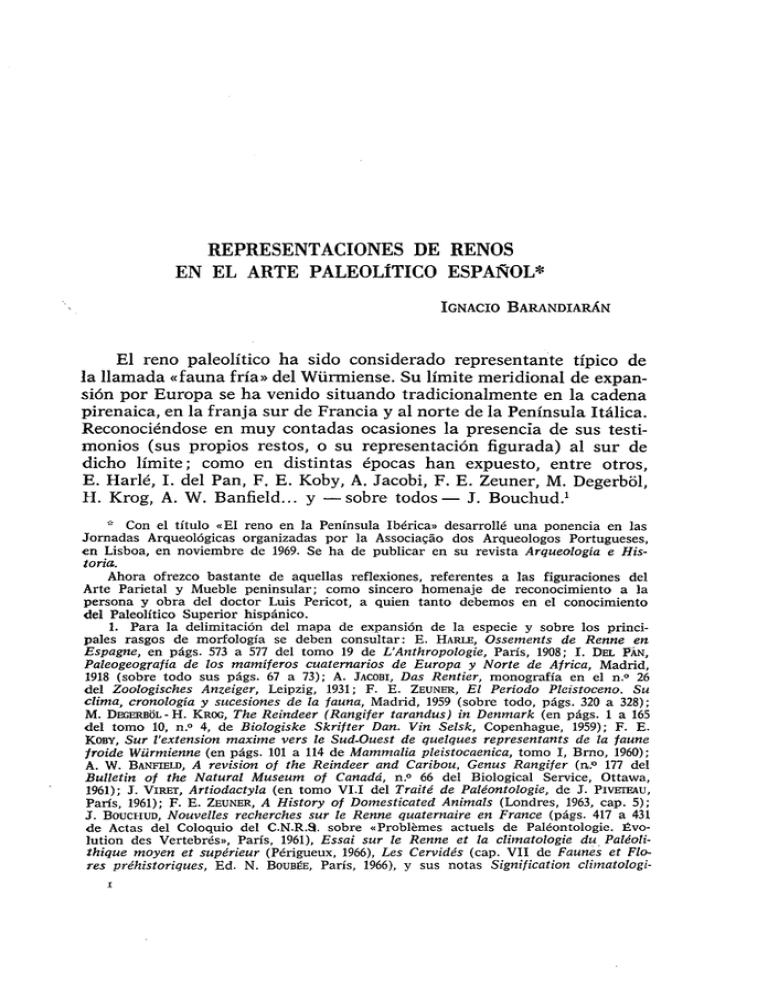 Representaciones De Renos En El Arte Paleolítico Español