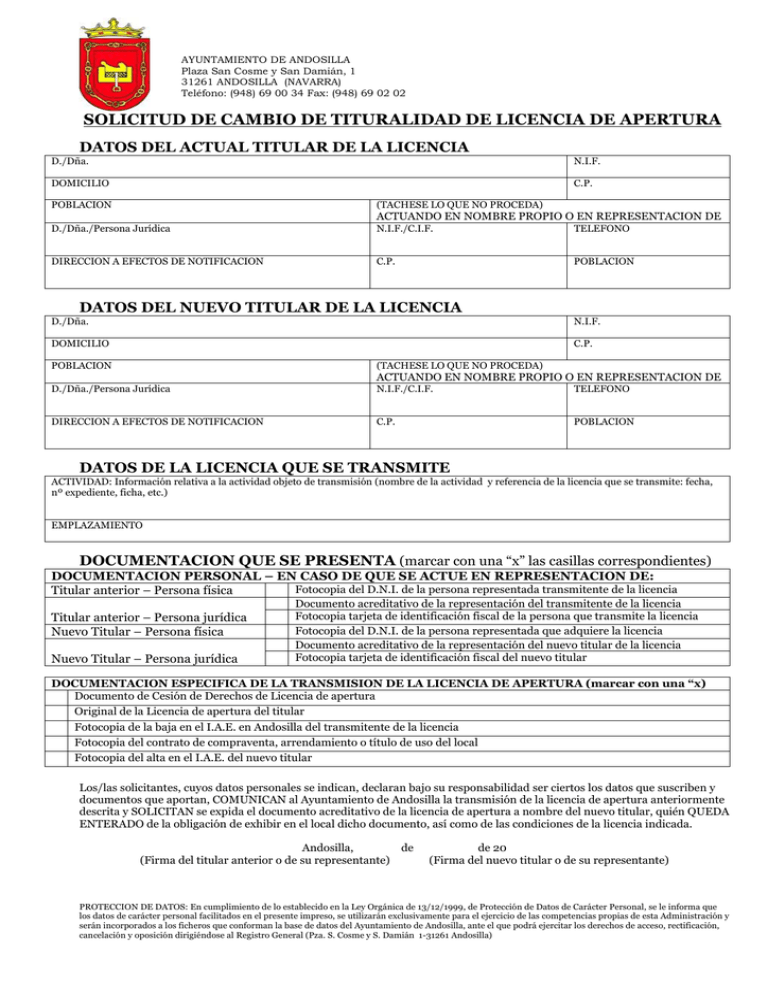 cesion licencia apertura cesion licencia apertura