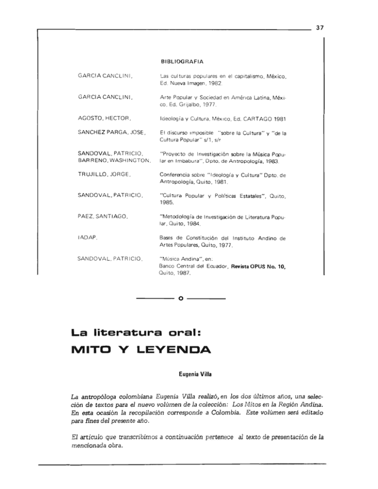 MITO Y LEYENDA - Repositorio Digital FLACSO Ecuador