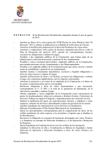 Extracto de Resoluciones Presidenciales de agosto 2015