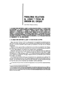 problemas relativos al lugar y fecha de emision del cheoue