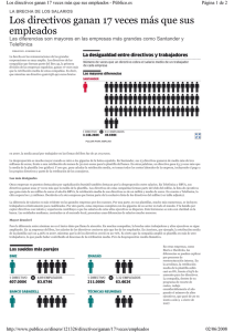 Los directivos ganan 17 veces más que sus empleados