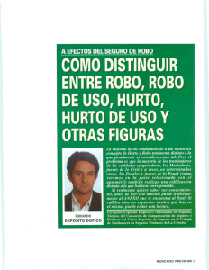 COMO DISTINGUIR ENTRE ROBO, ROBO DE USO, HURTO