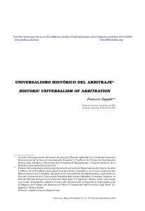 Universalismo histórico del Arbitraje