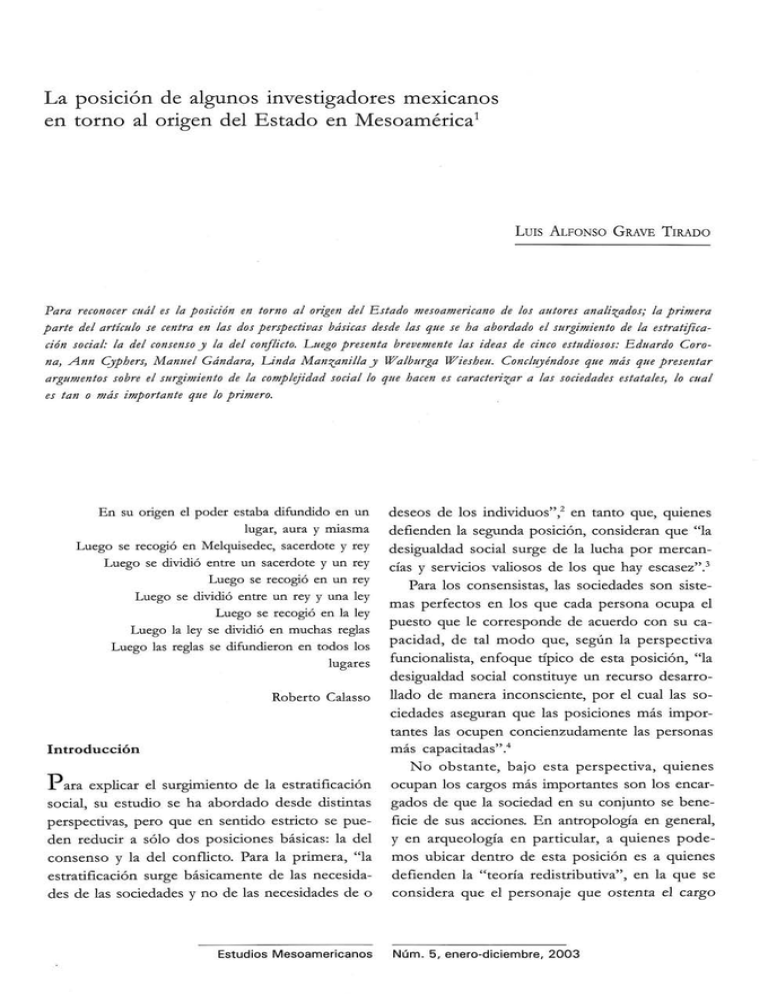 La Posici n De Algunos Investigadores Mexicanos En Torno Al Origen