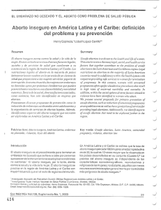 Aborto inseguro en América Latina y el Caribe: definición