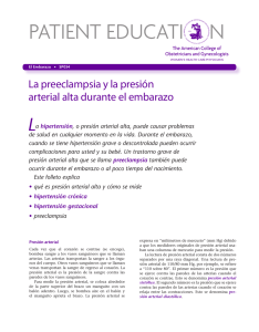 Patient Education Pamphlet, SP034, La preeclampsia y la presión