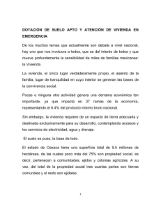 DOTACIÓN DE SUELO APTO Y ATENCIÓN DE VIVIENDA EN