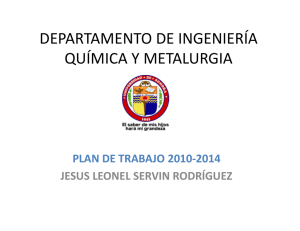 Plan de trabajo - Departamento de Ingeniería Química y Metalurgia