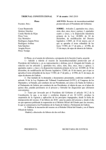 Nota del Tribunal Constitucional sobre la ley gallega