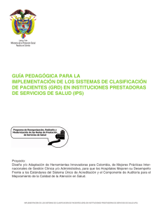 Implementación de los sistemas de clasificación de pacientes en IPS