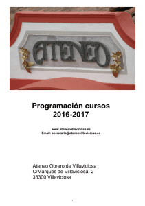 Programación cursos 2016-2017 - Ateneo Obrero de Villaviciosa