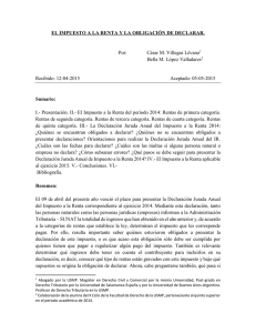 El impuesto a la renta y a la obligaci&oacute;n de declarar