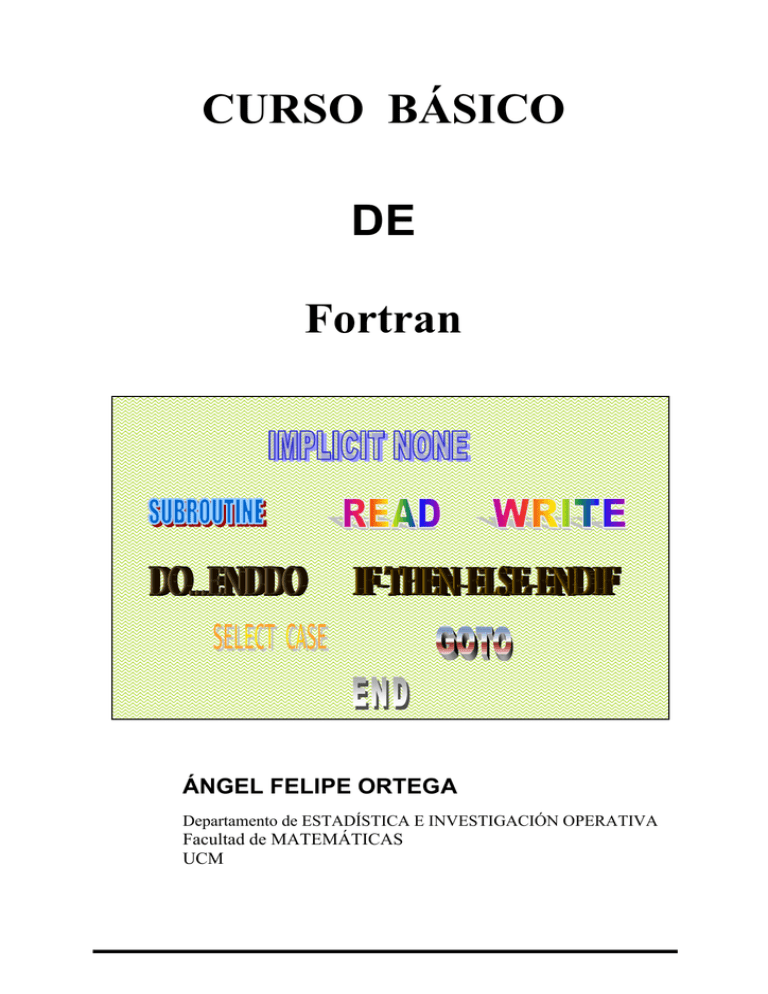 CURSO BÁSICO DE Fortran