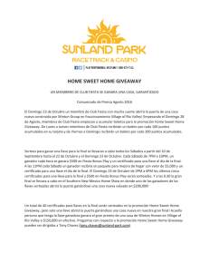 home sweet home giveaway - Sunland Park Racetrack and Casino
