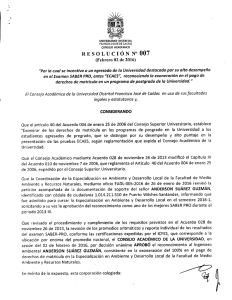 Por la cual se incentiva a un egresado de la Universidad destacado