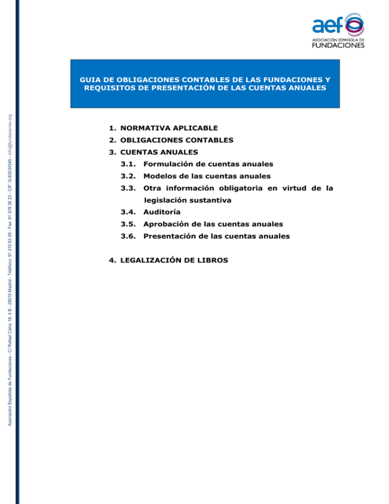 Guia De Obligaciones Contables De Las Fundaciones Y Requisitos De